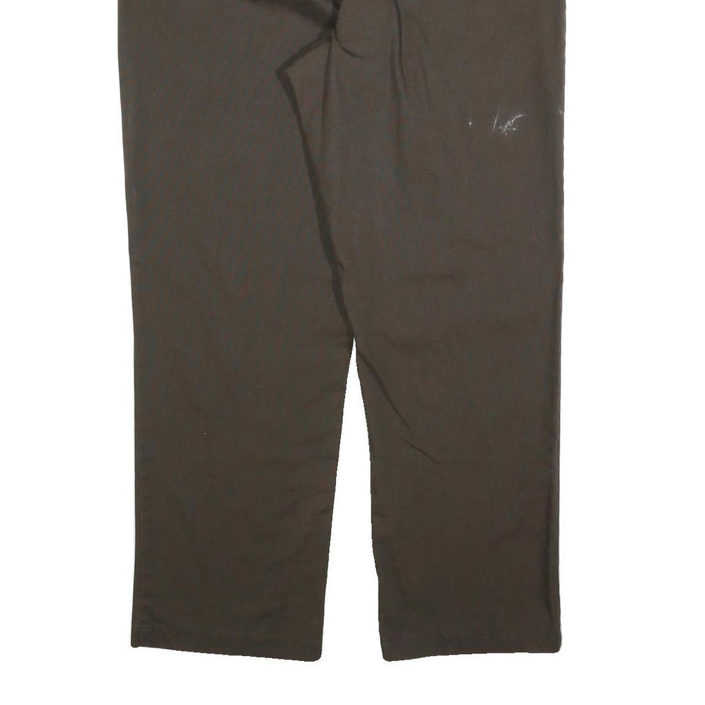 TOMMY HILFIGER Mens Cotton Blend Brown Regular Straight Trousers W38 L32 Casual