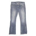 GUESS Womens Regular Blue Denim Jeans W29 L32 Embroidered Pockets Zip Closure