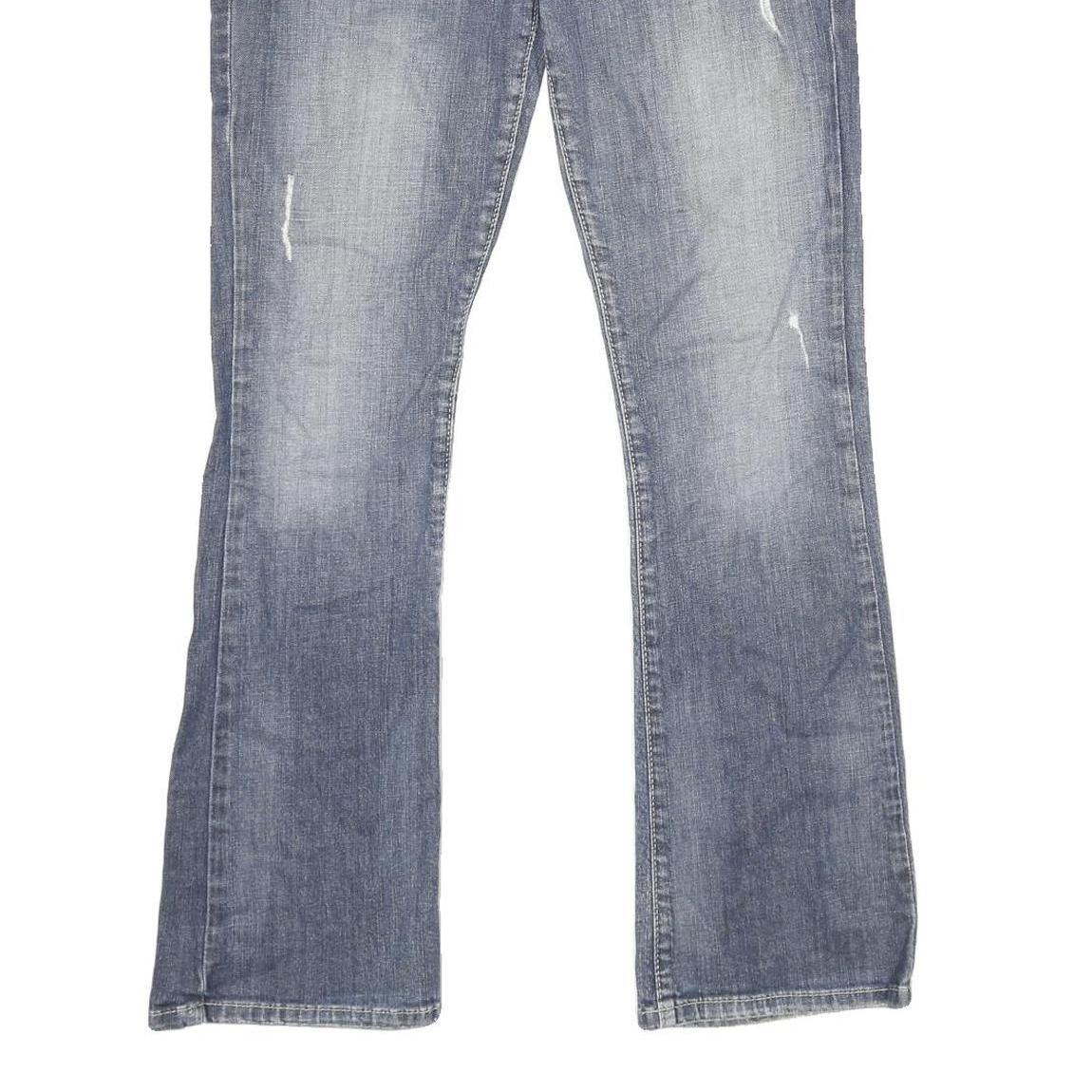 GUESS Womens Regular Blue Denim Jeans W29 L32 Embroidered Pockets Zip Closure