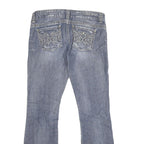 GUESS Womens Regular Blue Denim Jeans W29 L32 Embroidered Pockets Zip Closure