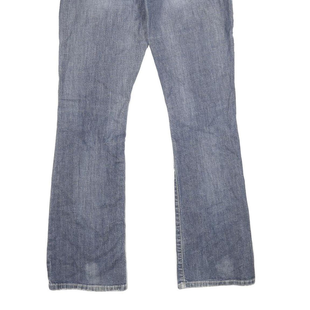 GUESS Womens Regular Blue Denim Jeans W29 L32 Embroidered Pockets Zip Closure