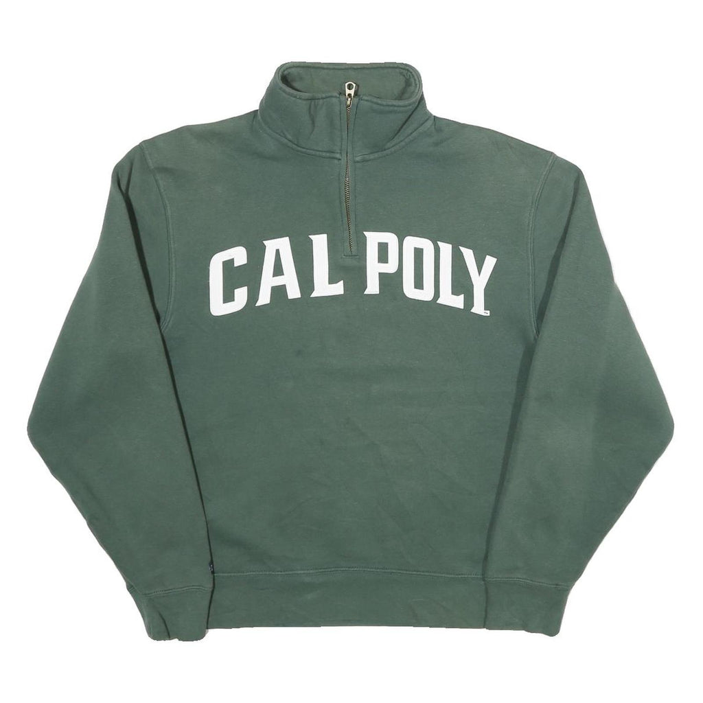 JANSPORT Mens Green Cal Poly 1/4 Zip S Sweatshirt Cotton Blend Pullover