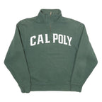 JANSPORT Mens Green Cal Poly 1/4 Zip S Sweatshirt Cotton Blend Pullover