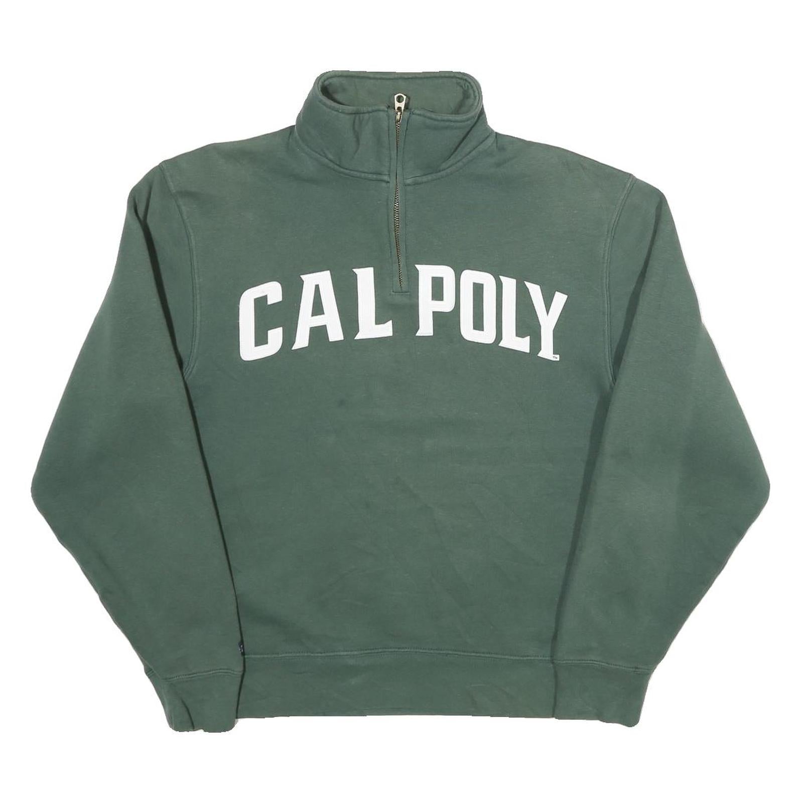 JANSPORT Mens Green Cal Poly 1/4 Zip S Sweatshirt Cotton Blend Pullover