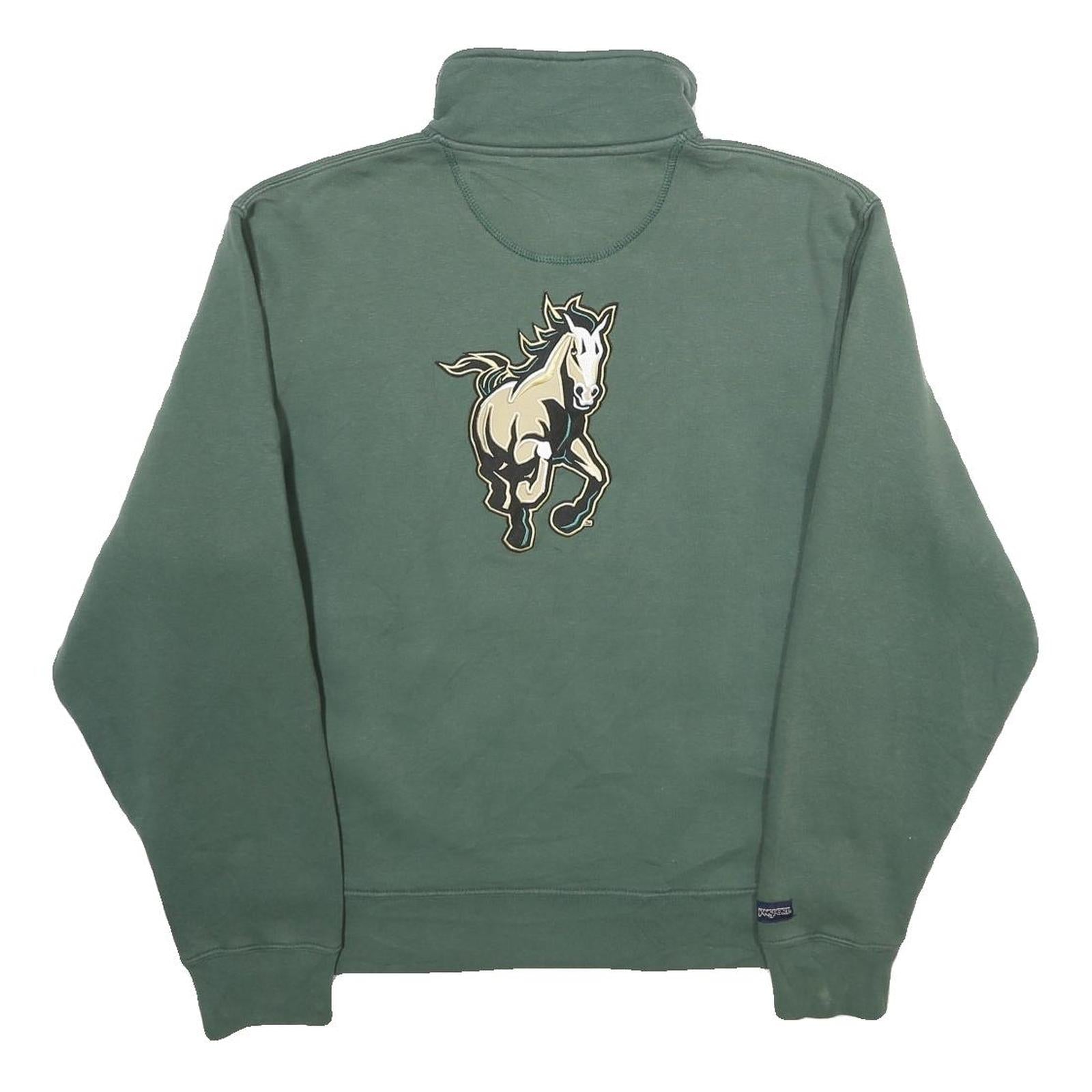 JANSPORT Mens Green Cal Poly 1/4 Zip S Sweatshirt Cotton Blend Pullover