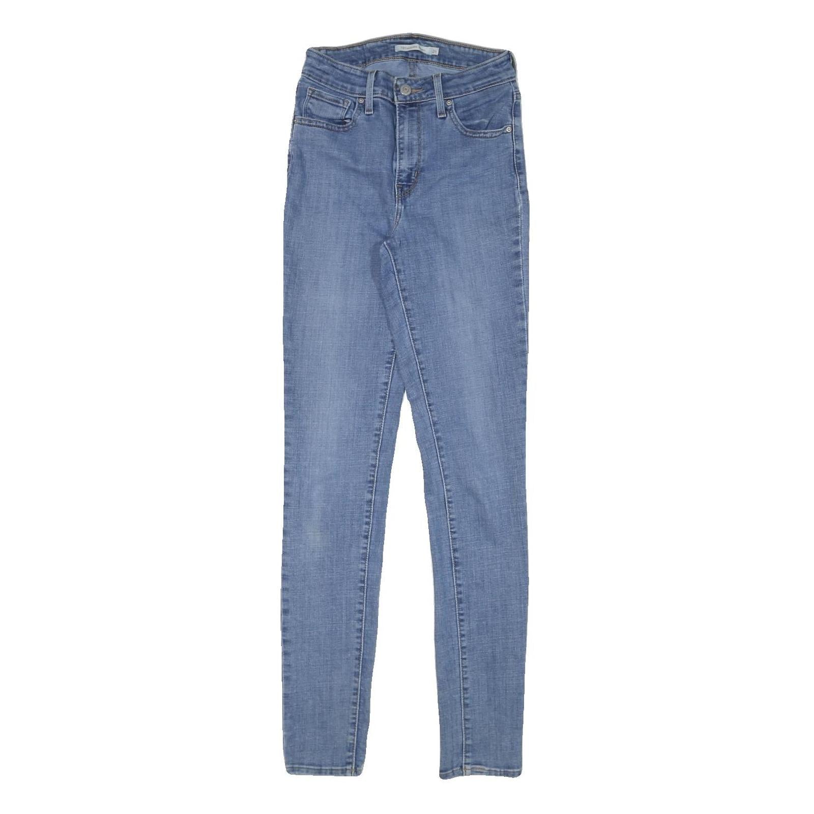 LEVI'S 721 Womens Slim Blue Denim Light W24 L30 Cotton Blend Zip Jeans