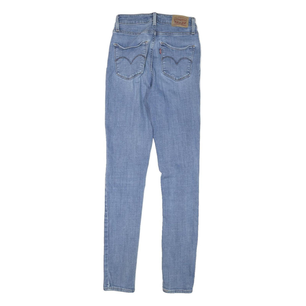 LEVI'S 721 Womens Slim Blue Denim Light W24 L30 Cotton Blend Zip Jeans