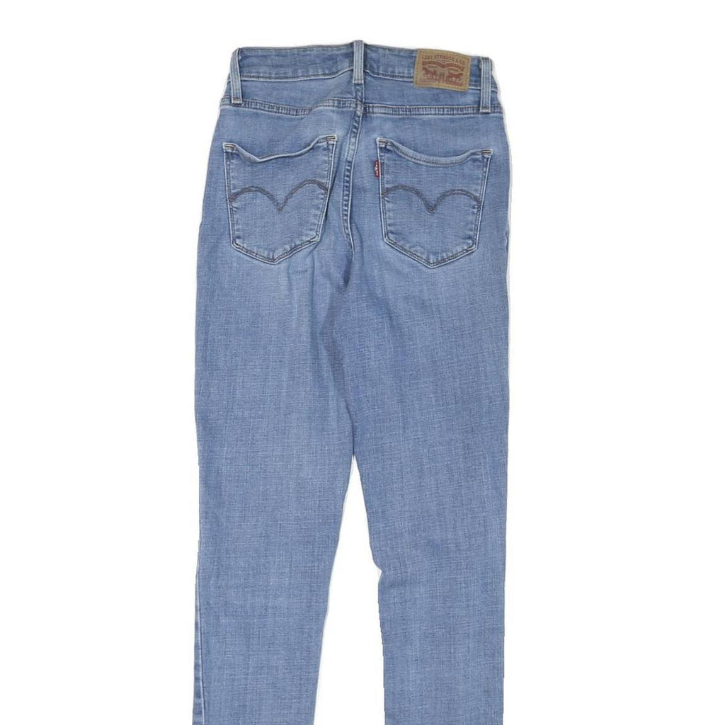 LEVI'S 721 Womens Slim Blue Denim Light W24 L30 Cotton Blend Zip Jeans