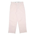 DICKIES Mens Cotton Blend White Relaxed Straight Trousers W29 L26 Workwear Zip
