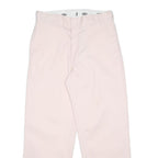 DICKIES Mens Cotton Blend White Relaxed Straight Trousers W29 L26 Workwear Zip