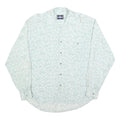 LETS GO Mens Blue & White Polka Dot Shirt L Long Sleeve Button Front Casual