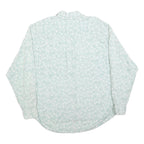 LETS GO Mens Blue & White Polka Dot Shirt L Long Sleeve Button Front Casual