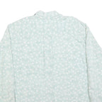 LETS GO Mens Blue & White Polka Dot Shirt L Long Sleeve Button Front Casual