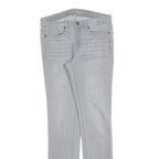 CALVIN KLEIN JEANS Womens Slim Grey Denim Light W28 L32 Slim Fit Zip Closure