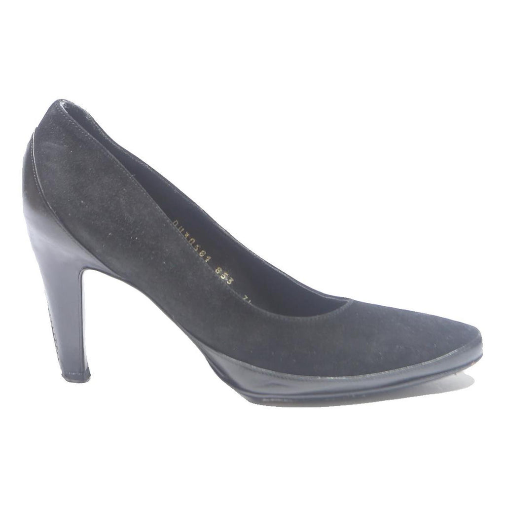 SALVATORE FERRAGAMO Womens Classic Court Shoes Black Polyester UK 6 Elegant