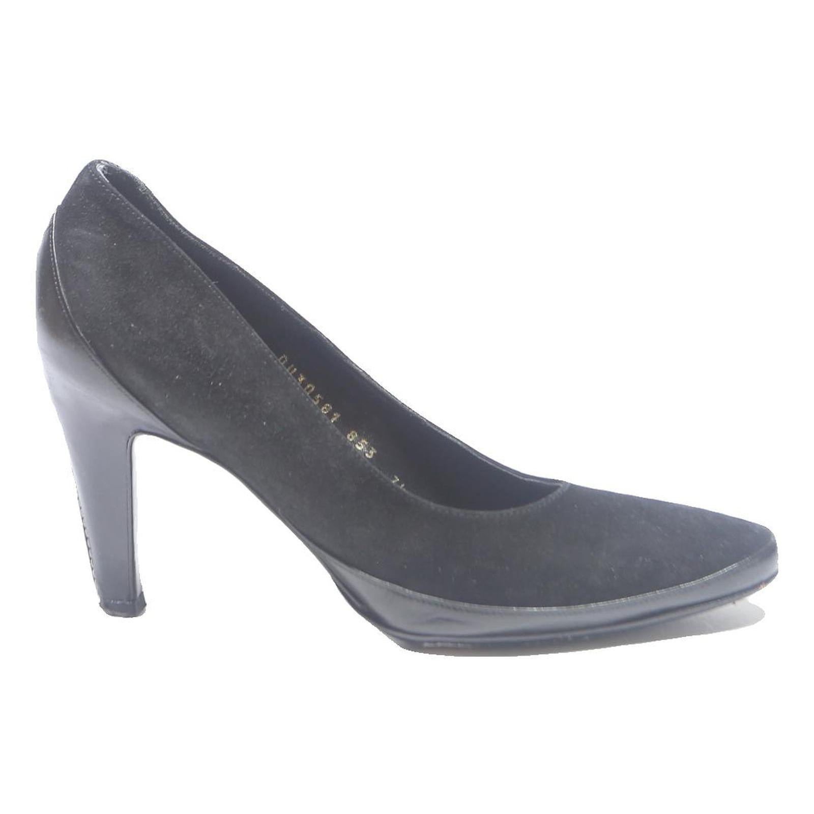 SALVATORE FERRAGAMO Womens Classic Court Shoes Black Polyester UK 6 Elegant
