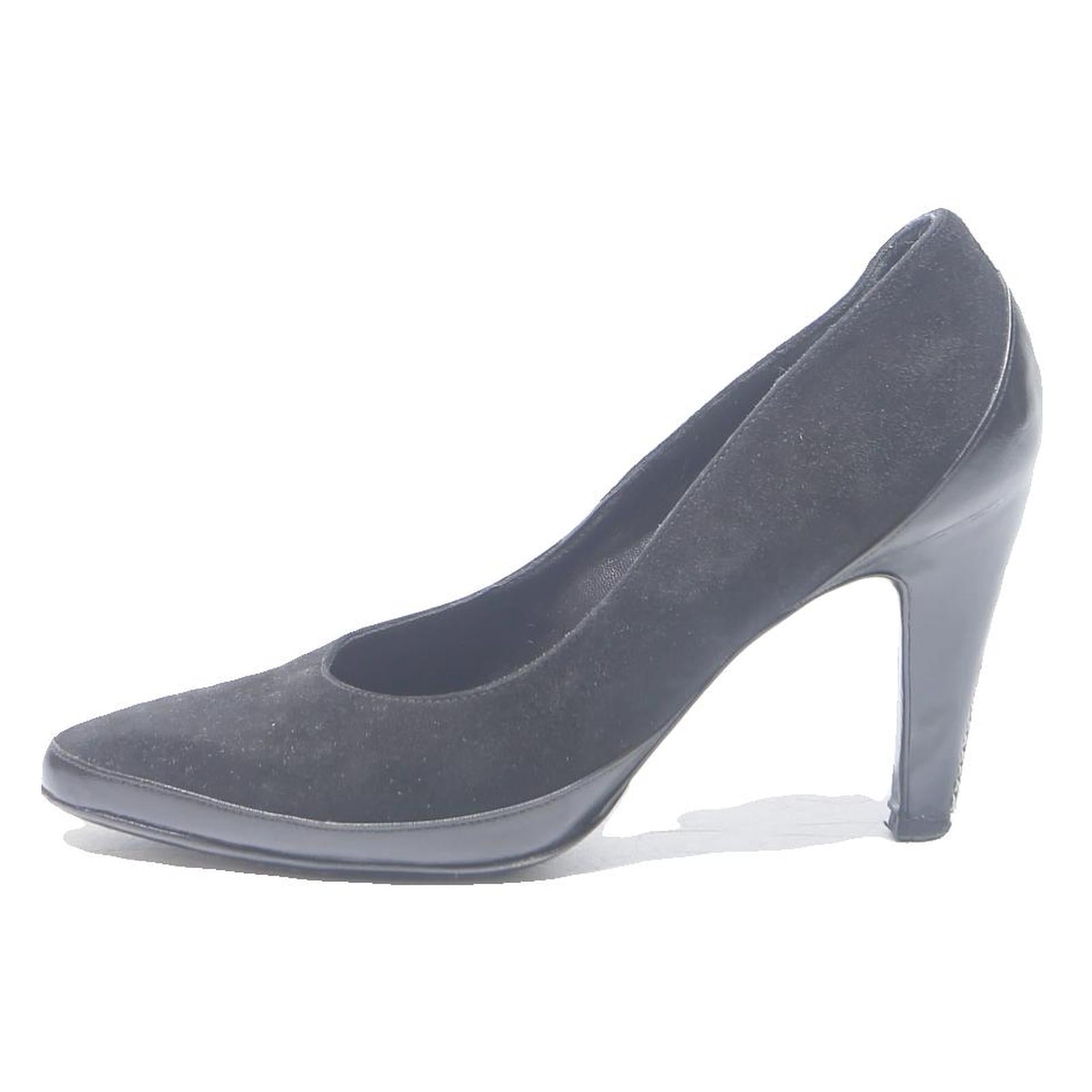 SALVATORE FERRAGAMO Womens Classic Court Shoes Black Polyester UK 6 Elegant