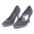 SALVATORE FERRAGAMO Womens Classic Court Shoes Black Polyester UK 6 Elegant