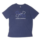 UNDER ARMOUR Mens Blue 2XL Graphic T-Shirt Short Sleeve Crew Neck Sportswear