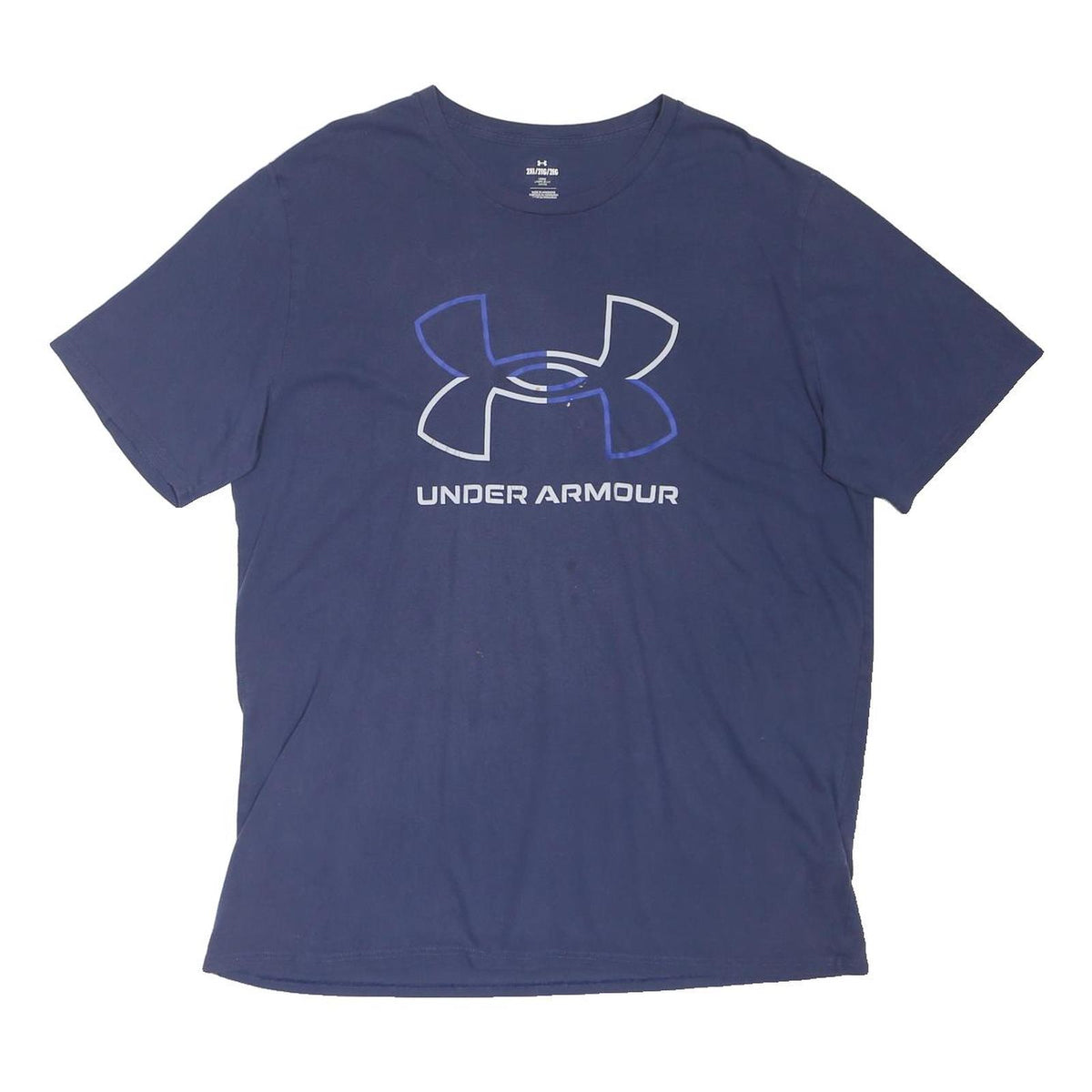 UNDER ARMOUR Mens Blue 2XL Graphic T-Shirt Short Sleeve Crew Neck Sportswear