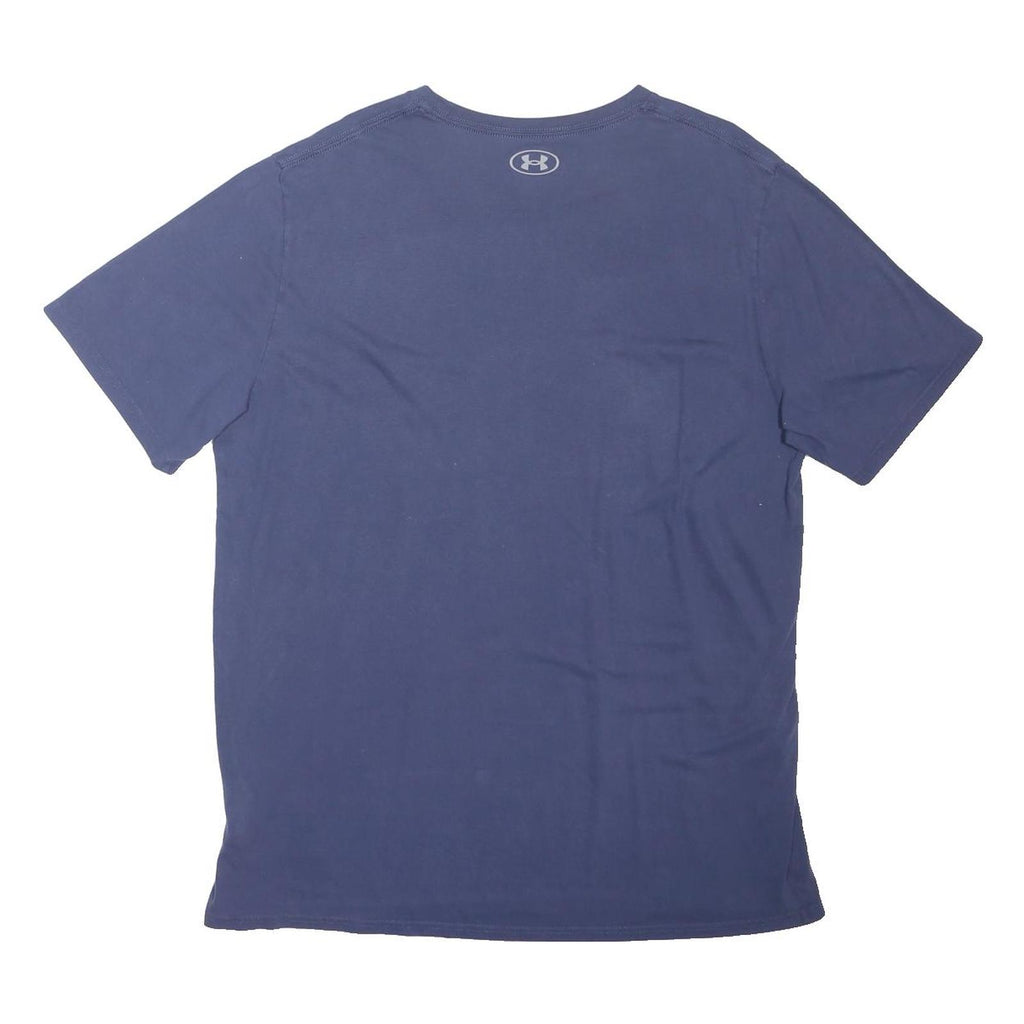 UNDER ARMOUR Mens Blue 2XL Graphic T-Shirt Short Sleeve Crew Neck Sportswear