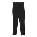 LEVI'S 721 BIG E Womens Slim Black Denim Raw Woven Jeans W26 L30 Stretch Zip