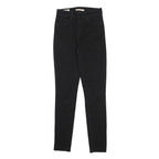 LEVI'S 721 BIG E Womens Slim Black Denim Raw Woven Jeans W26 L30 Stretch Zip