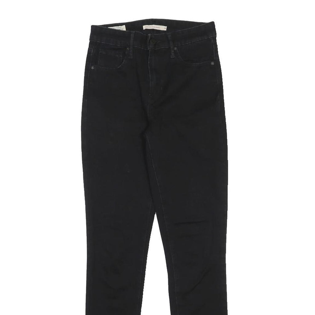 LEVI'S 721 BIG E Womens Slim Black Denim Raw Woven Jeans W26 L30 Stretch Zip