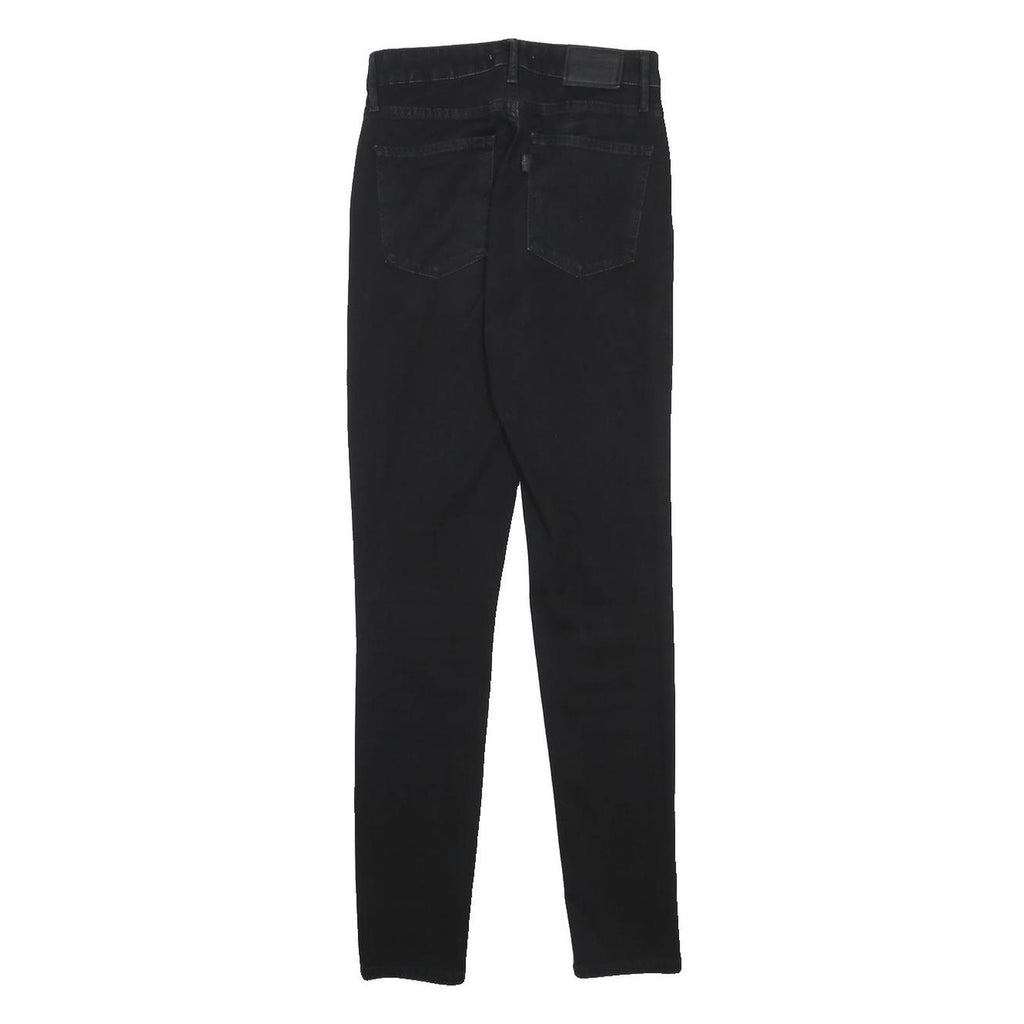 LEVI'S 721 BIG E Womens Slim Black Denim Raw Woven Jeans W26 L30 Stretch Zip