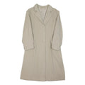 VALENTINO Womens Beige Classic Cotton Button Jacket M Plain Elegant Midi