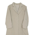 VALENTINO Womens Beige Classic Cotton Button Jacket M Plain Elegant Midi