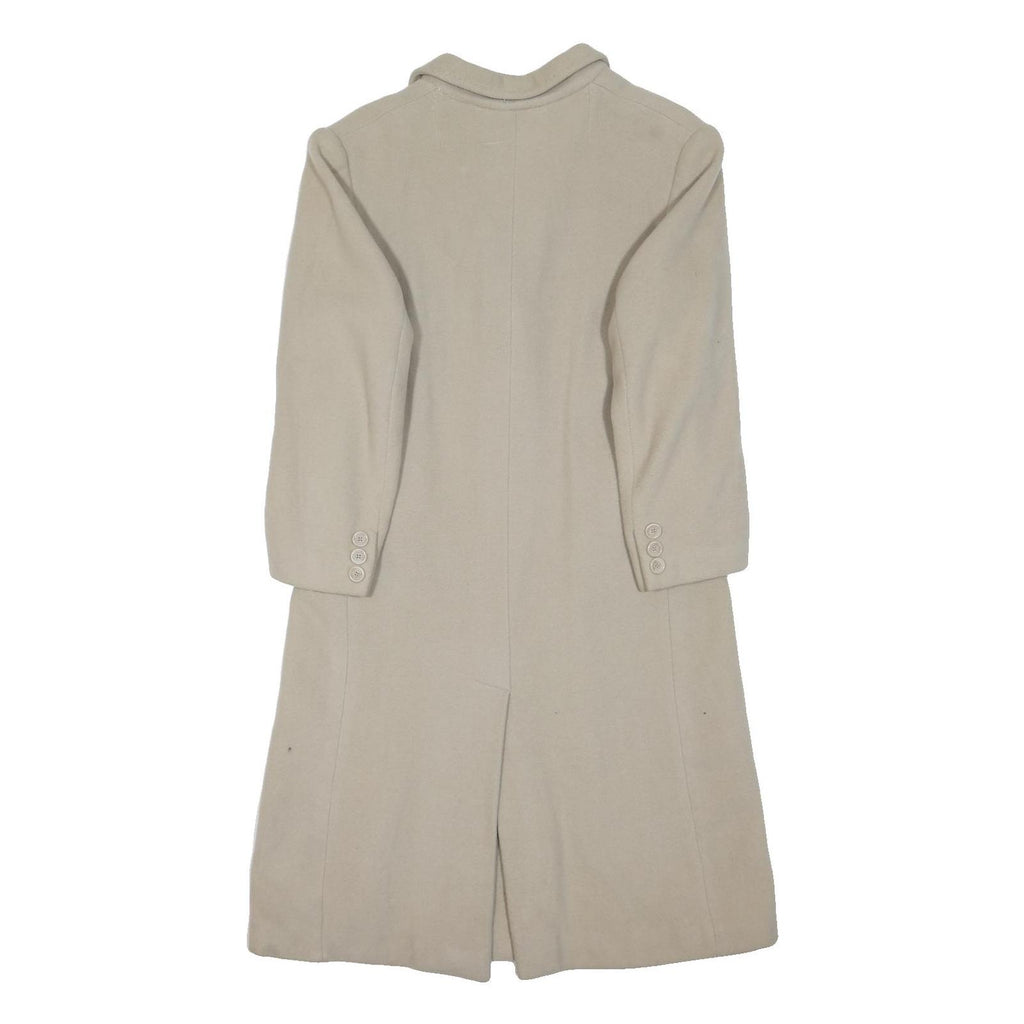 VALENTINO Womens Beige Classic Cotton Button Jacket M Plain Elegant Midi