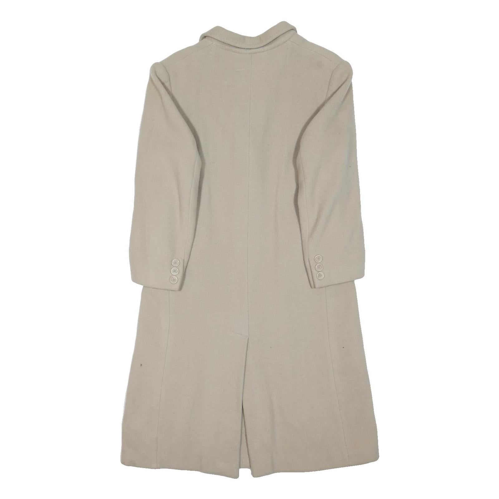 VALENTINO Womens Beige Classic Cotton Button Jacket M Plain Elegant Midi
