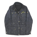 BARBOUR INTERNATIONAL Womens Black Quilted Button Jacket UK 8 Polyester Blend