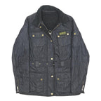 BARBOUR INTERNATIONAL Womens Black Quilted Button Jacket UK 8 Polyester Blend