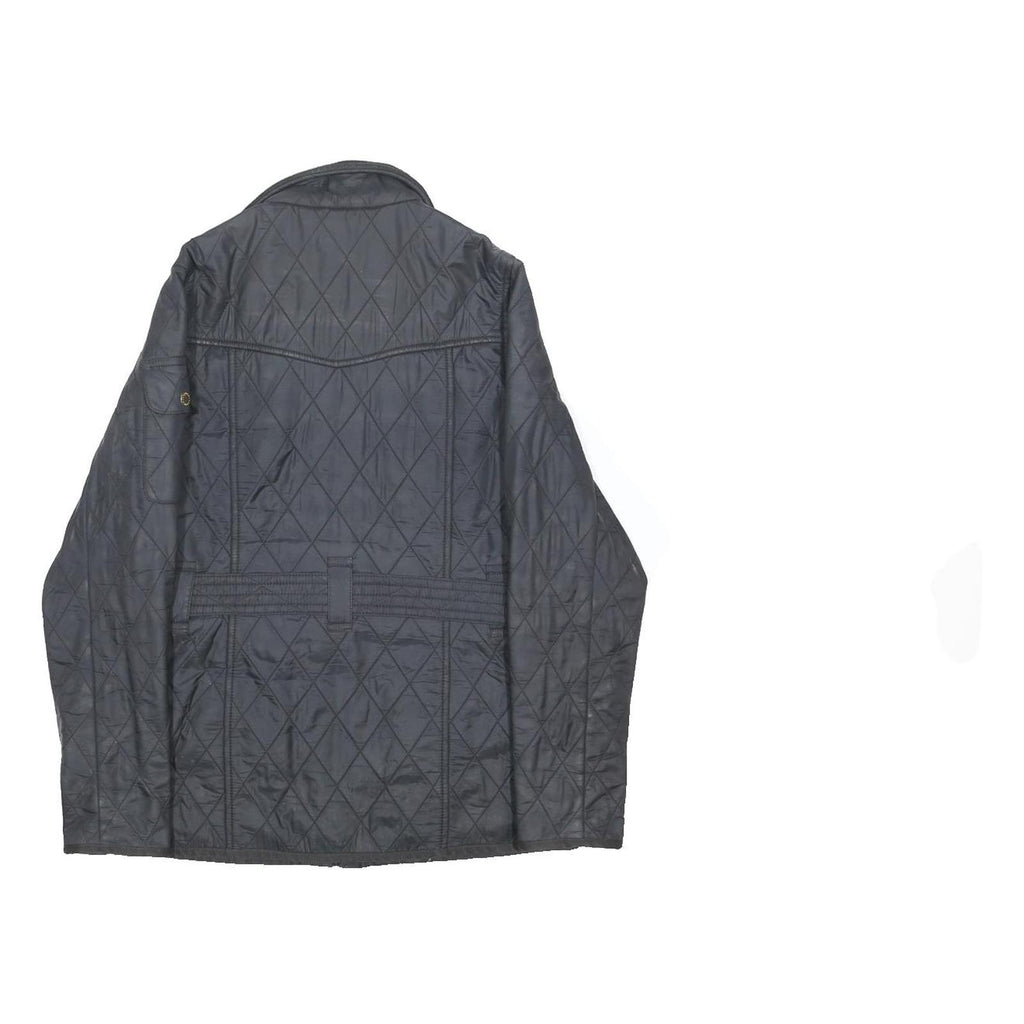 BARBOUR INTERNATIONAL Womens Black Quilted Button Jacket UK 8 Polyester Blend