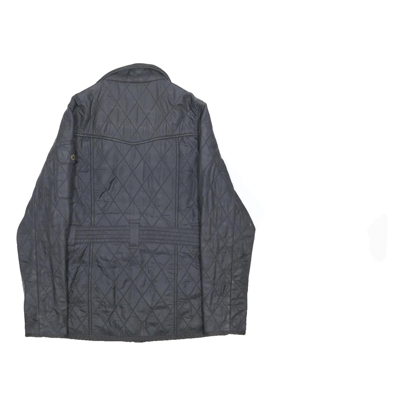 BARBOUR INTERNATIONAL Womens Black Quilted Button Jacket UK 8 Polyester Blend