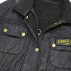 BARBOUR INTERNATIONAL Womens Black Quilted Button Jacket UK 8 Polyester Blend