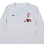 NIKE Mens White Liverpool FC AXA Long Sleeve Crew Neck T-Shirt S Sportswear