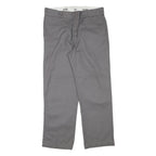 DICKIES Mens Cotton Blend Grey Regular Fit Straight Leg Trousers W34 L29