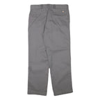 DICKIES Mens Cotton Blend Grey Regular Fit Straight Leg Trousers W34 L29