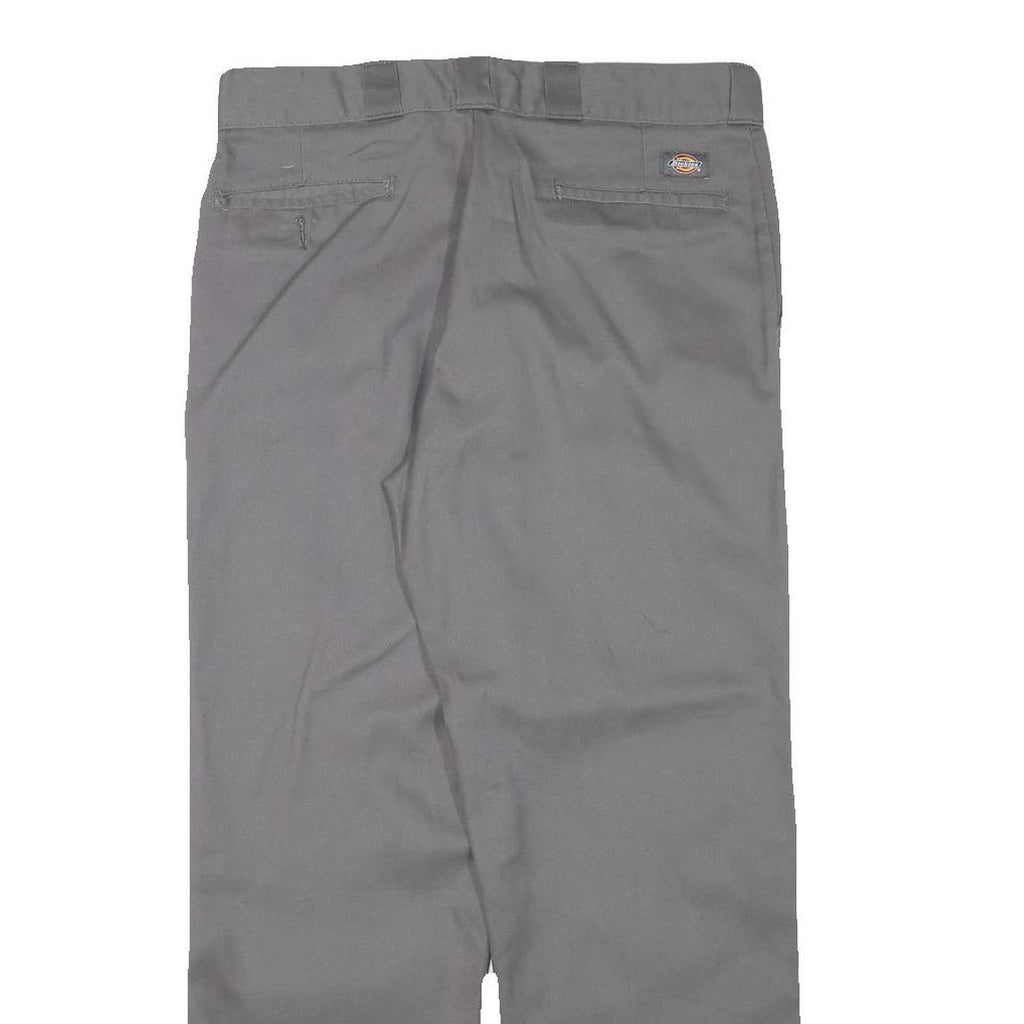 DICKIES Mens Cotton Blend Grey Regular Fit Straight Leg Trousers W34 L29
