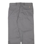 DICKIES Mens Cotton Blend Grey Regular Fit Straight Leg Trousers W34 L29