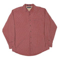 TOMMY HILFIGER Mens Red Check Shirt L Casual Cotton Blend Long Sleeve Button