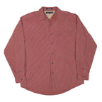 TOMMY HILFIGER Mens Red Check Shirt L Casual Cotton Blend Long Sleeve Button