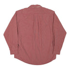 TOMMY HILFIGER Mens Red Check Shirt L Casual Cotton Blend Long Sleeve Button