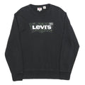 LEVI'S Mens Black Cotton Blend Sweatshirt S Crew Neck Casual Pullover