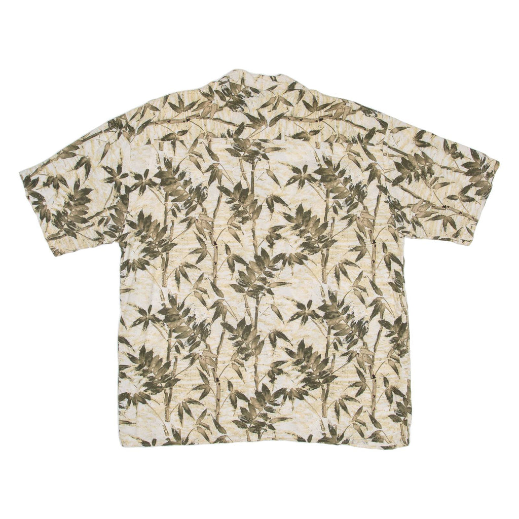 UNTIED Mens Hawaiian Shirt Green Floral L