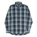 CHAPS Mens Blue Green Plaid Shirt XL Button-Down Collar Long Sleeve Cotton Blend