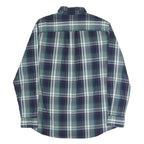 CHAPS Mens Blue Green Plaid Shirt XL Button-Down Collar Long Sleeve Cotton Blend